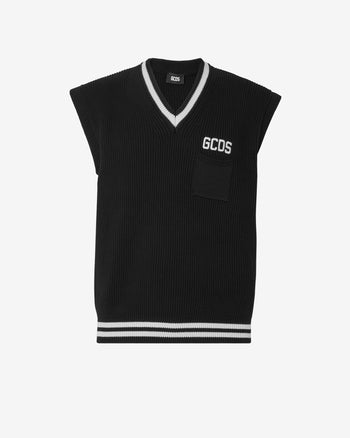 Gcds Low Band Gilet : Men Knitwear Black | GCDS Spring/Summer 2023